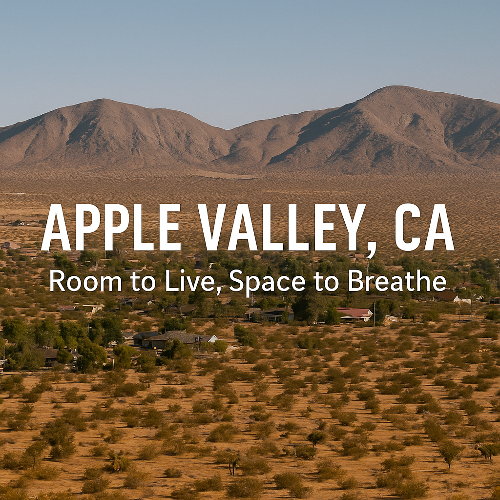 Wide open landscape in Apple Valley, CA showcasing desert views and mountain backdrop