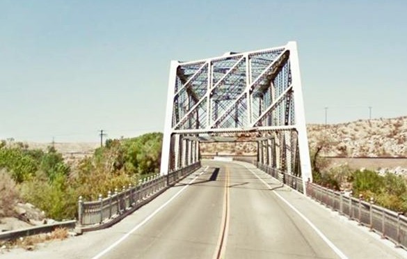 Historic Mojave River steel bridge near Victorville on Route 66, known locally as the Iron Bridge