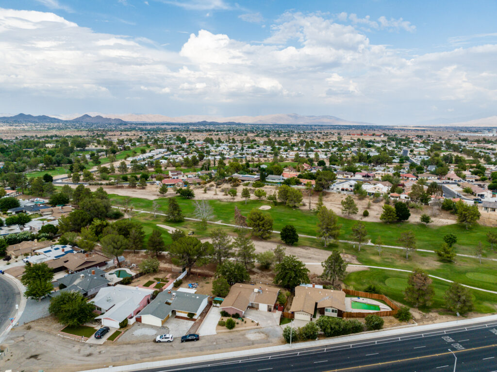 aerial view of homes in Victorville, CA